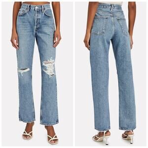 AGOLDE Lana Straight Jeans Ripped Distressed